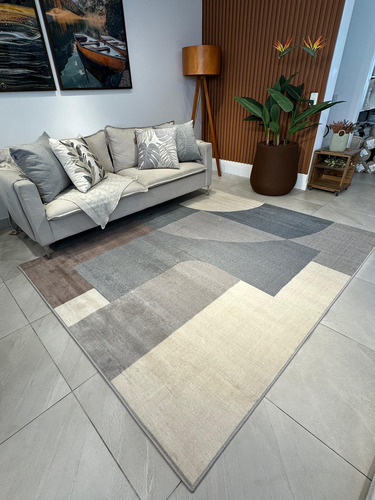 Tapete 3,00x4,00 Renaissance Vital Cinza Para Sala Quarto Comprimento 400 Cm Cor Vital 51 Desenho Do Tecido Geométrico Largura 300 Cm
