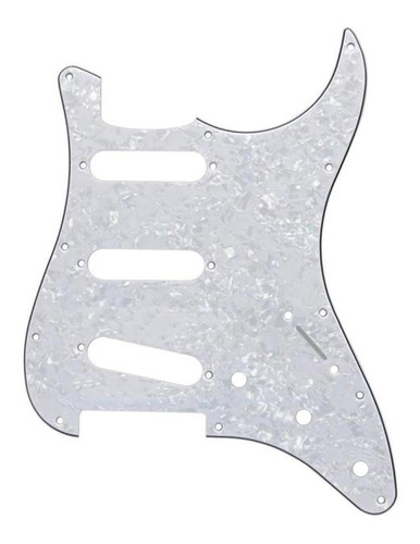 Escudo Para Guitarra Stratocaster Branco Perolado 3 Singles