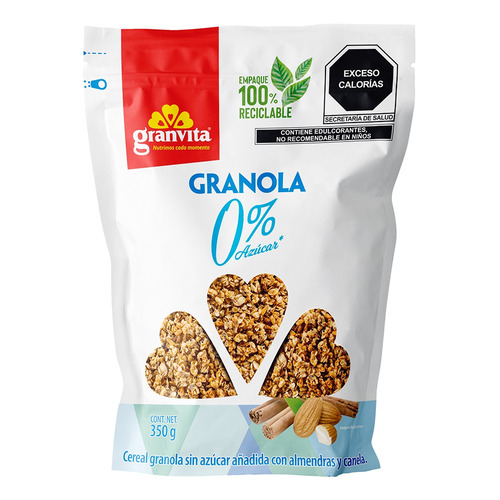 Imagen 1 de 2 de Granola Granvita 0% azúcar en bolsa 350 g