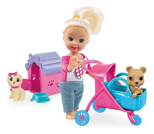 Muñeca Abby Kelly Girls Pop + 2 Mascotas + Accesorios Ik0467