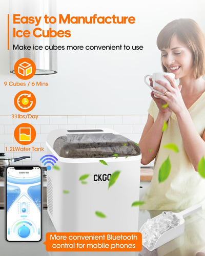 Máquina De Hielo Joyplanet Smart Countertop 15 Kg/día 9 Cubo