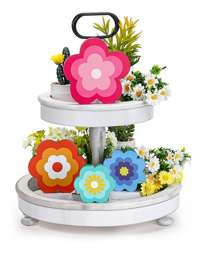 4 Letreros De Flores Para Decoración De Madera, Diseño Flora