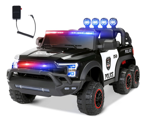 Joyldias Kids Ride On Police Car, 12v Battery Powered Electr