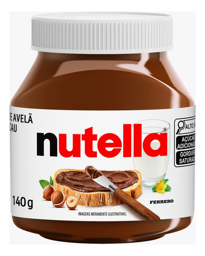 Creme De Avelã Nutella 140g - Kit Com 5 Potes