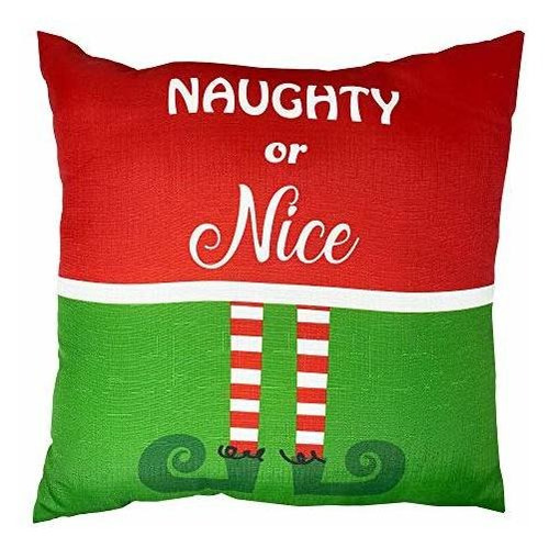 Elf Naughty Or Nice Holiday - Cojín Decorativo Para So...