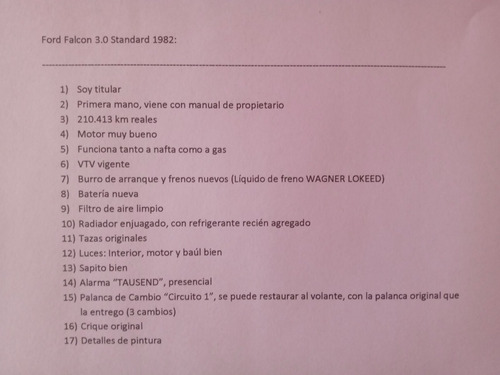 Imagen 13 de 15 de Ford Falcon 3.0 Standard 1982