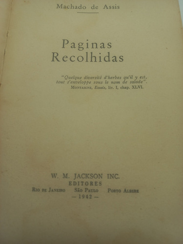 Livro - Páginas Recolhidas - Machado De Assis - Ga - 3438