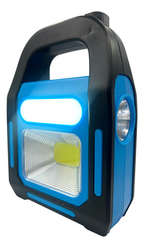 Linterna Led Solar 3 En 1 Usb/c Recargable Luz Fría