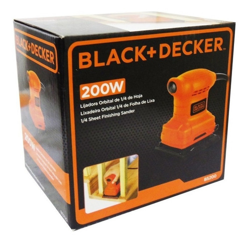 Imagen 4 de 9 de Lijadora orbital Black+Decker BS200 naranja 60Hz 200W 120V