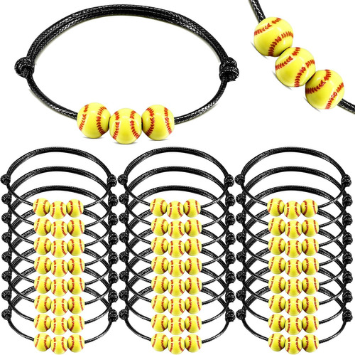 30pcs Deporte Tema Charm Pulseras Fútbol Béisbol Balo...