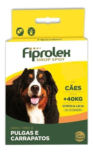 Pipeta antiparasitário para pulga Ceva Fiprolex Drop Spot para cão