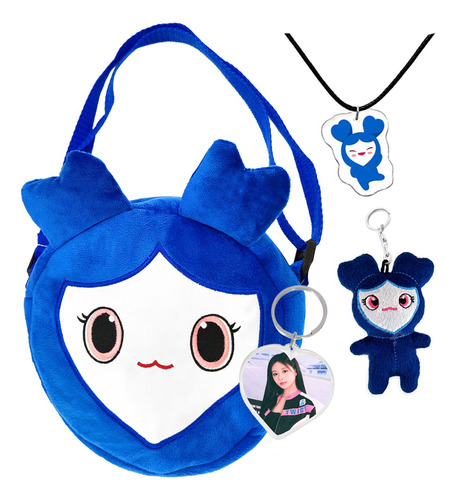 Bolsa Crossbody Tzuyu Twice Kpop Llavero Corazon Peluche Azul Tzuyu Níquel Azul