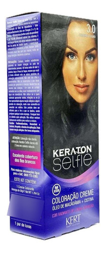 Tinta De Cabelo Keraton Selfie 3.0 Castanho Escuro Kert 3.0 Castanho Escuro