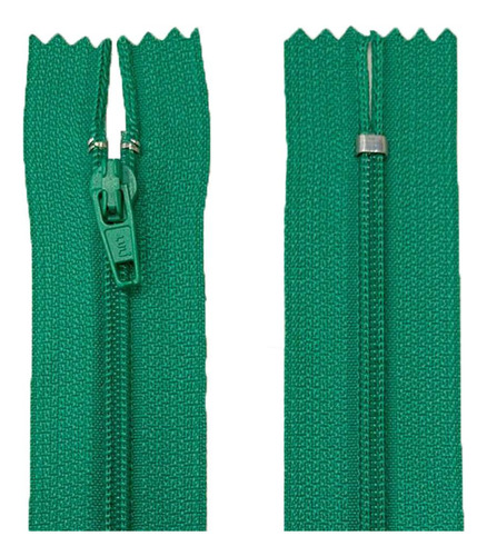 Ziper Fixo Fino Com Nylon N°3 Luli Com 18cm Pacote Com 10u Cor Verde Bandeira 540