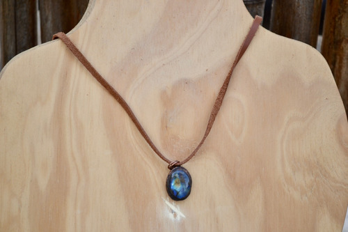 Imagen 6 de 9 de Collar Piedra Energetica Labradorita Azul, Meditacion Cod1