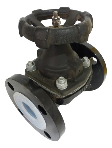 Valvula Diafragma Angular Manual Gemu 2'' Flange A536 (1464)