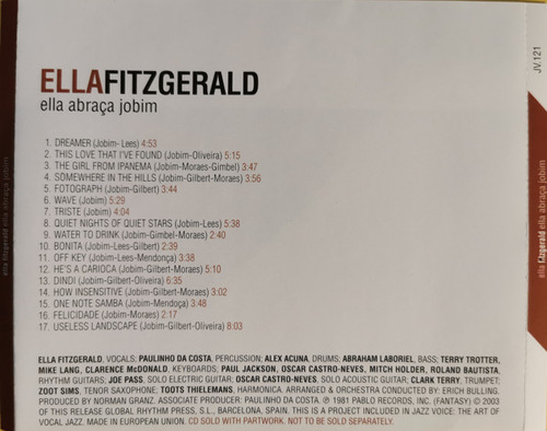 Cd Ella Abraça Jobim - Ella Fitzgerald Sings The Antonio Car Estándar