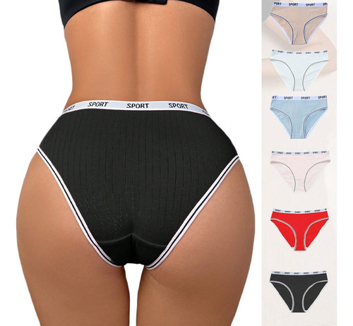 Conjunto De Bragas Tanga Algodón Puro Para Mujer 6 Piezas