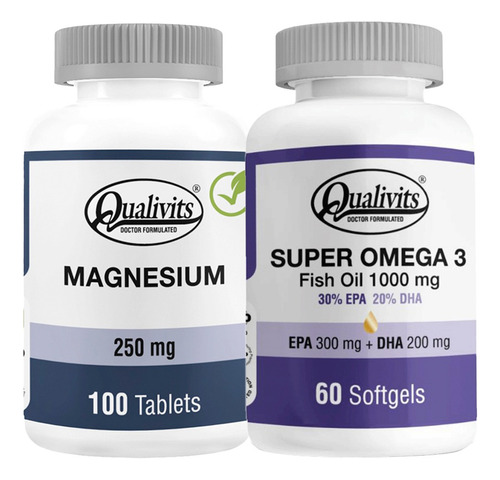 Magnesio 250 Mg + Super Omega 3 X 60 Caps - Qualivits