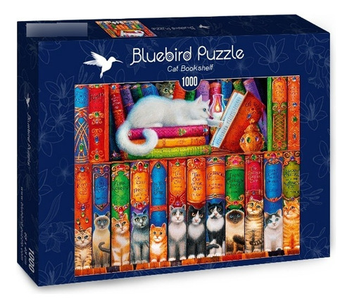Bluebird Puzzle 1000 Pzs - Cat Bookshelf