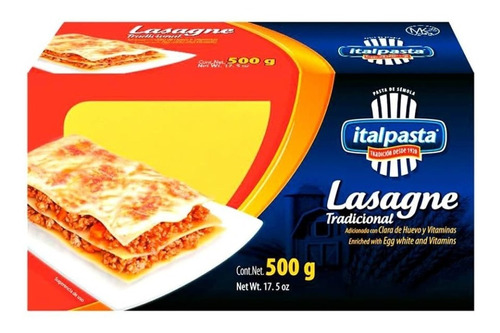 Lasagne Italpasta Festonata 500 Gr Cj 6 Piezas