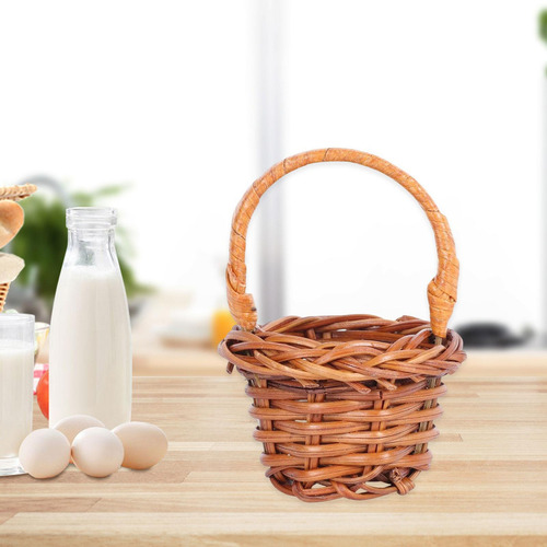 T 10 Piezas Canasta Tejida De Ratán Bastera De Pascua Con