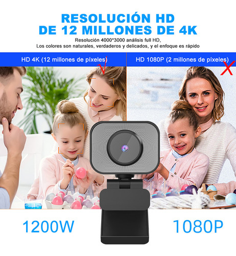 X Cámara Web Uhd 4k 60fps Usb Webcam Con