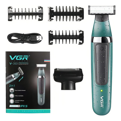 Afeitadora eléctrica Shaver Shaver Vgr 393, color verde de lujo