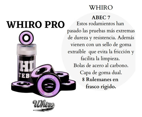 Rulemanes Para Skate Longboards Penny Whiro Abec-7