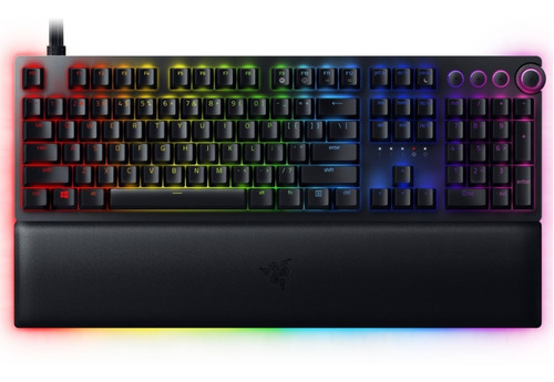 Teclado gamer Razer Huntsman V2 Analog QWERTY español color negro con luz RGB