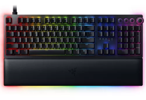 Teclado gamer Razer Huntsman V2 Analog QWERTY español color negro con luz  RGB