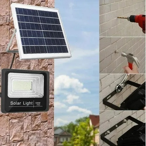 Lampara Foco Solar 30w + Panel Solar + Control