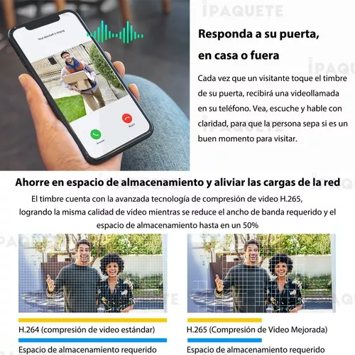 Timbre De Puerta Con Vídeo Ip65 Portero Automatico Wifi