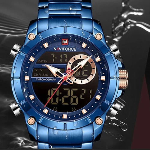Relogio Naviforce 9163 Original Azul