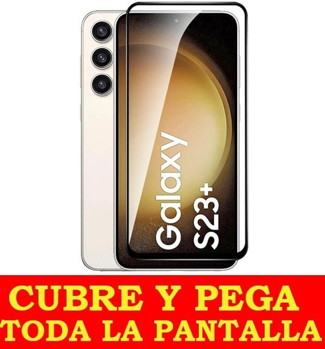 Imagen 2 de 3 de Protector Vidrio Full Cover Para Samsung Galaxy S23 Plus