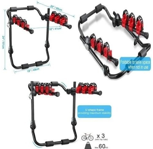 Imagen 2 de 4 de Porta Bicicletas Para Carro Capacidad 3