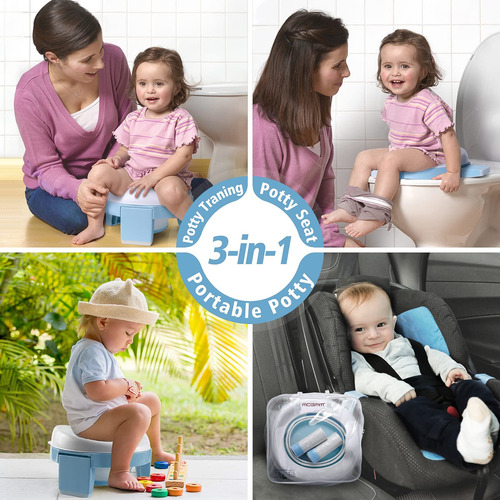 Asiento De Inodoro Portátil Para Niños, Plegable Y Seguro Color