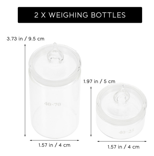 Botellas De Pesaje De Vidrio De 2 Piezas, Botellas De Pesaje