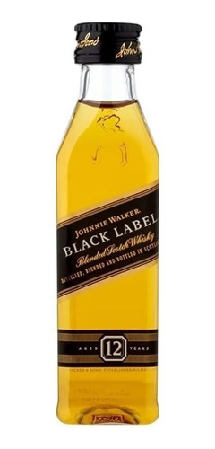 Miniatura Black Label Johnnie Walker 0.50ml. Bot. Plastico