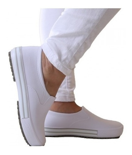 Sapato Tênis Branco De Enfermagem Soft Works Bb80- Unissex