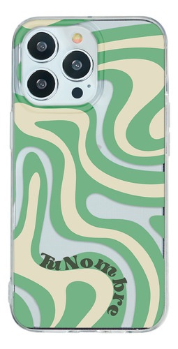 Funda Para iPhone Para Mujer Curvas Verde Con Tu Nombre