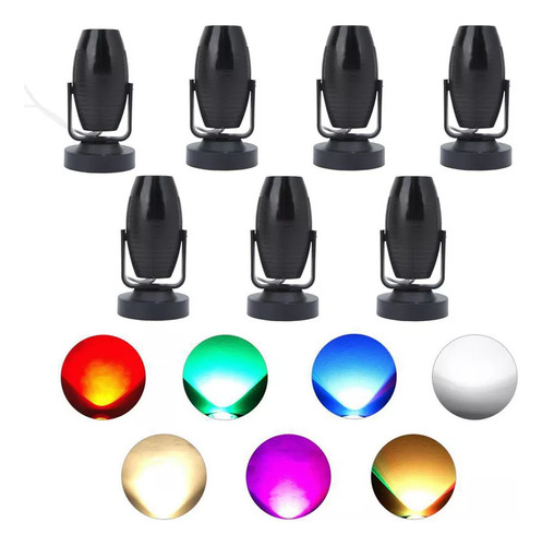 Mini Reflector Stage Light Ac85-265v En Colores, 7 Piezas