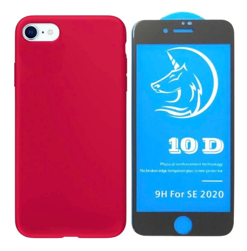 Combo Silicone Case Para iPhone 6g/6s + Vidrio 10d Premium