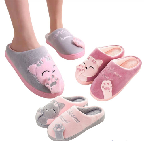 Pantuflas Babuchas Para Dama De Alta Calidad Diseño Gatico