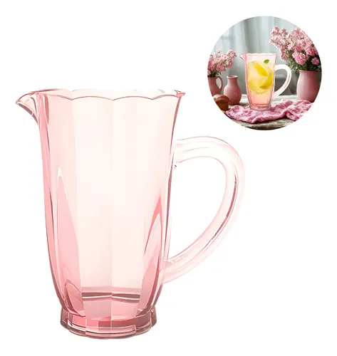 Jarra De Vidro Rose Peach 1,2 Litros Para Sucos E Agua Luxo