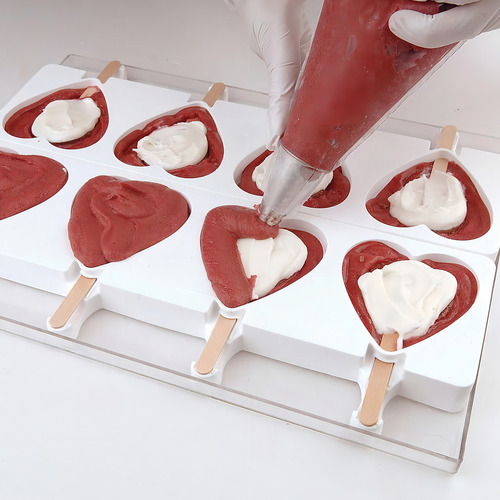 Molde Para Helados Paletas Corazón Heart Ic Gel03 Silikomart Color Blanco