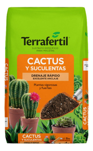 Sustrato Para Cactus Y Suculentas Terrafertil X 5 Lt