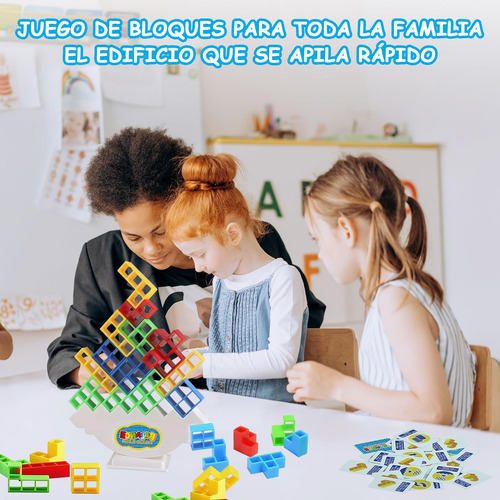 . 64pcs Tetris Tower Balance Game Con Bolsa, Juguetes De