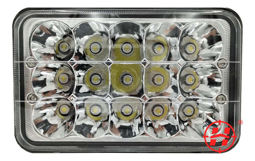 Kit 4 Farol Led Retangular 45w 15 Led Plug H4 9~80v Caminhão