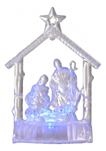 Pesebre Nacimiento De Belén Navideño 10cms Acrílico Led